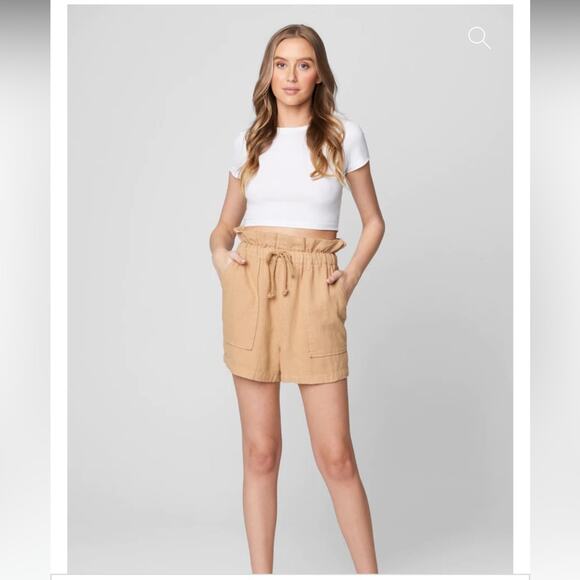 Blank NYC NWT Incense Shorts Tan 100% Ramie - Picture 4 of 13